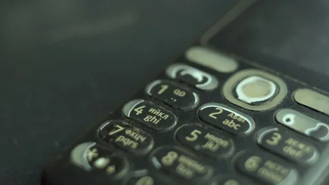 The Old Mobile Button Phone Close-Up Stock-Footage 114961889
