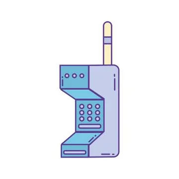 Old mobile device , phone fill and line Stock Illustration