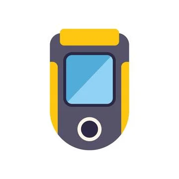 Old mobile phone featuring small screen and single button Stock Illustration