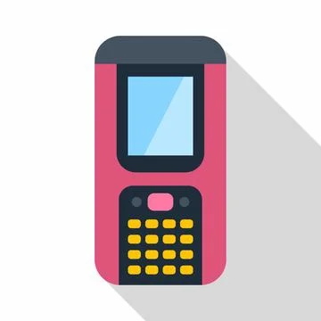 Old mobile phone retro flat design icon Stock Illustration