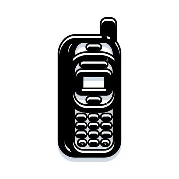 Old mobile phone technology communicating connection illustration Stock Illustration