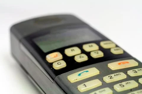 Old mobile phone on white background Stock Photos