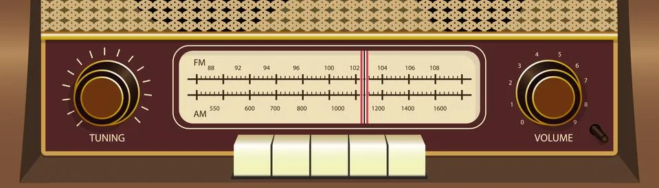 Old model radio front panel Stock Illustration