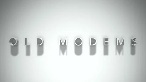 Old modems 3D title animation with shadows on a white background Stock Footage 297273587