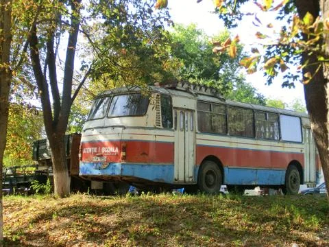 Old Moldovan School Bus Stock Photos