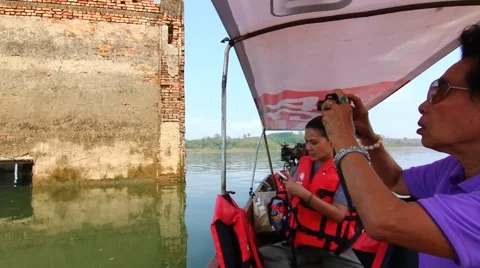 Old Mon temple ever underwater Stock Footage 48763424