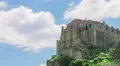 Old monastery on top of mountain. Time-lapse of clouds moving in sky over church HD Footage