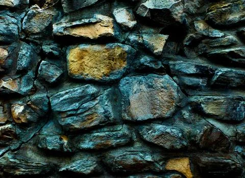Old monastery wall made of big rocks 3d texture, background Foto stock