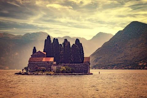 Old monastery on water Stock Photos