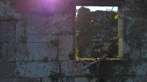 OLD MONASTERY WIINDOWS SANTA COMBA DE NAVES OURENSE Stock Footage 104804172