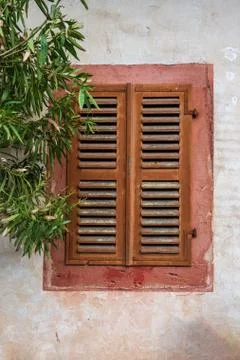 Old monastery window, Eberbach Abbey. Stock Photos