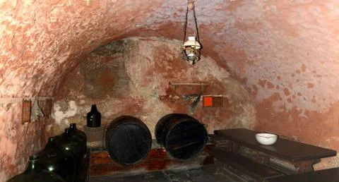 An old monastery wine cellar Stock Photos
