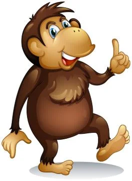 An old monkey standing Illustration