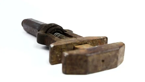 Old monkey wrench Stock Footage 86532914
