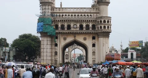Old-Monument-Charminar-INDIA Stock Footage 80447834