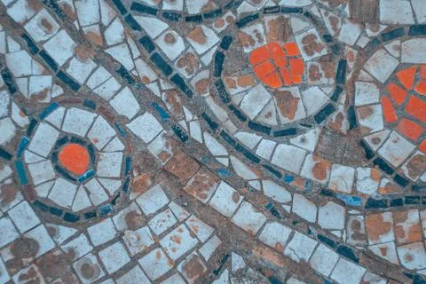 Old mosaic various figures of old mosaic. Stock Photos