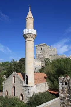 Old mosque in the Castle of St Peter, Bodrum, Mugla, Turkey Stock Photos