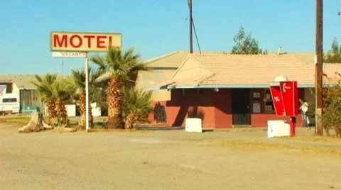 Old Motel In Desert- Niland, CA Stock Footage