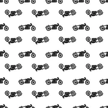 Old motorbike pattern seamless vector Stock Illustration