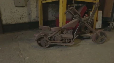 Old Motorcycle in Workshop Video stock 52325735