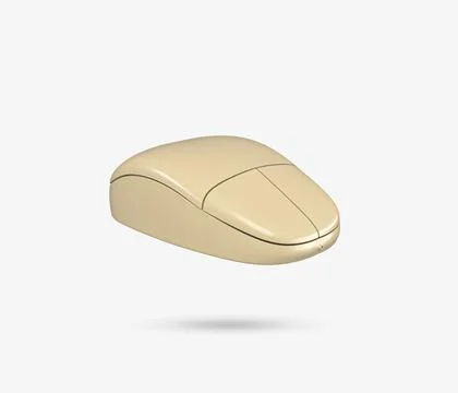 Old mouse 3D icon. Desktop computer retro vintage mouse. Stockillustratie