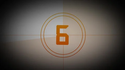 Old movie countdown with numerical countdown, movie start and end Stock Footage 305301504