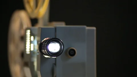 Old movie projector Stock Footage 118122610