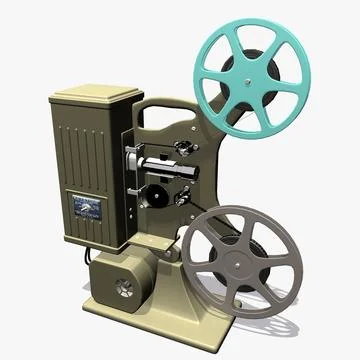 Old Movie Projector Keystone 8mm 3D Model