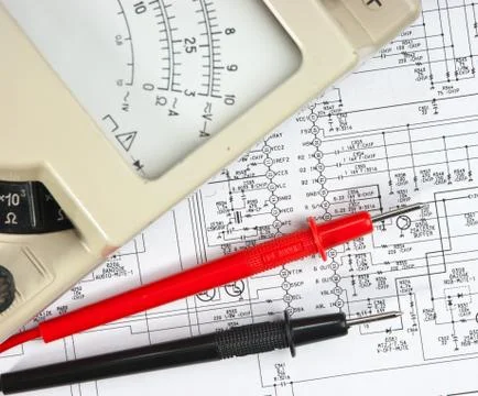 Old multimeter 스톡 사진