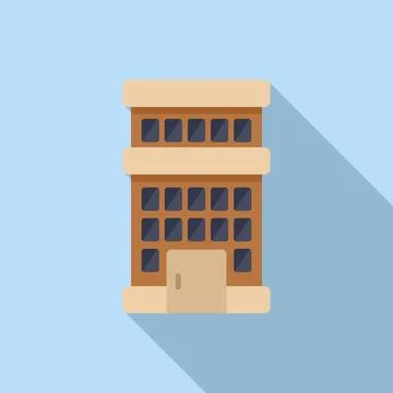 Old multistory building icon flat vector. Real estate company Stock Illustration