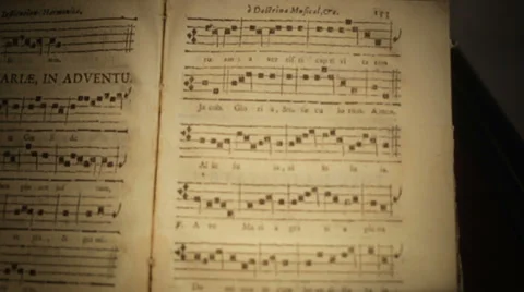 Old music book Stock Footage 34087578