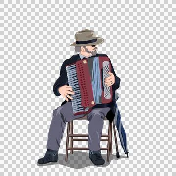 Old musician Stock Illustration