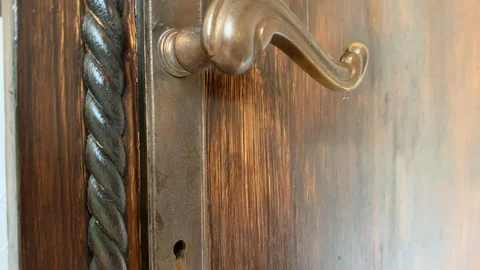 Old mysterious door opens slowly Stock Footage 112025652