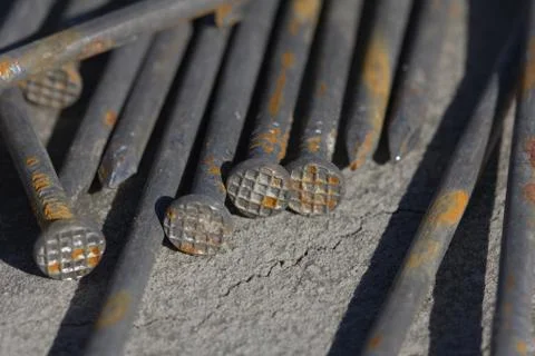 Old nails. macro Stock Photos