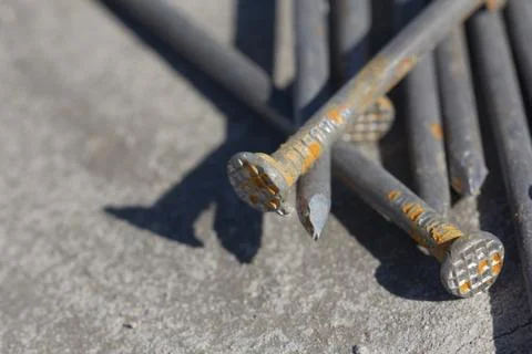 Old nails. macro Stock Photos