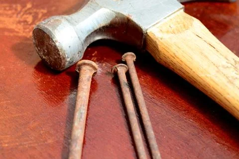 Old nails Stock Photos