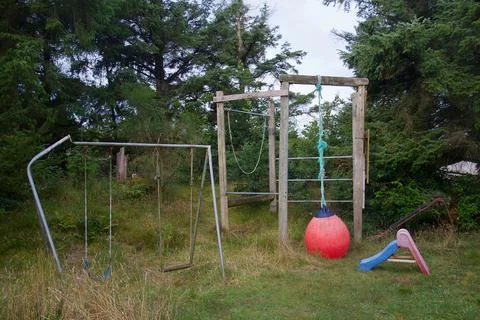Old, neglected playground Stock Photos