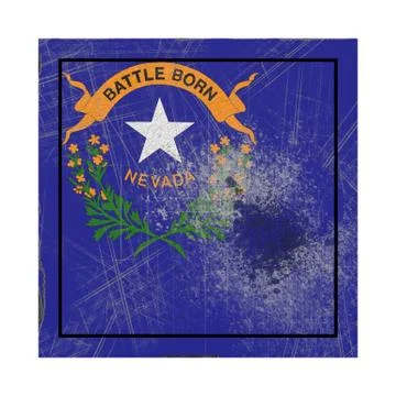 Old Nevada State flag Stock Illustration