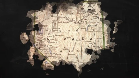 Old Nevada State Map USA Video stock 125264601