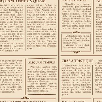 Old newspaper seamless pattern, vector background イラスト素材