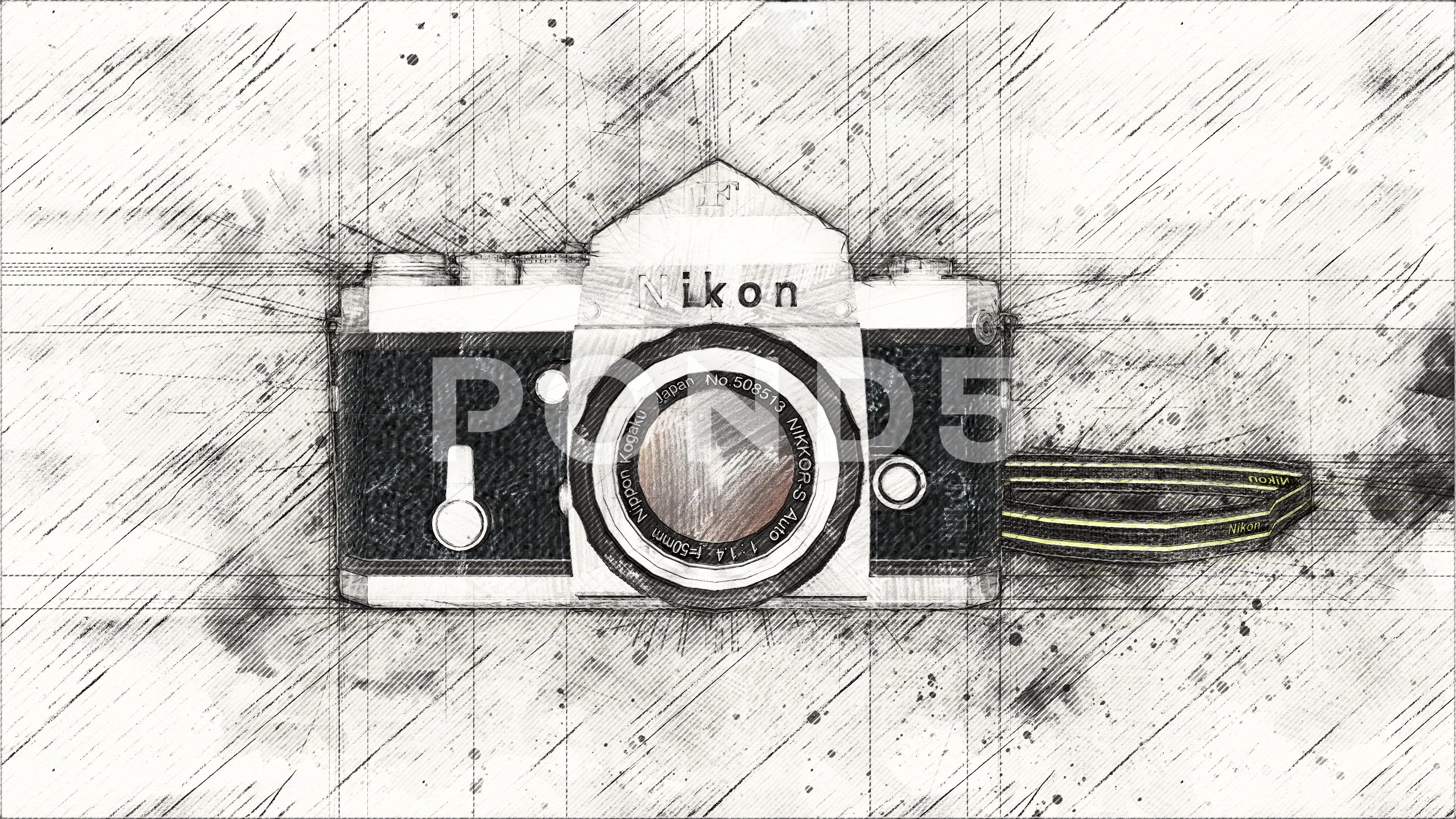 The Camera Icon Is Handdrawn With A Pencil A Sketch Of The Camera Made By  Hand Handle Royalty Free SVG Cliparts Vectors And Stock Illustration  Image 144445761