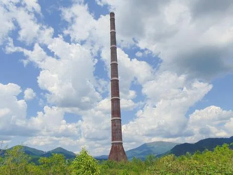 An old non-funcional industrial tower in Baia Mare city, Romania. The tower.. Фото