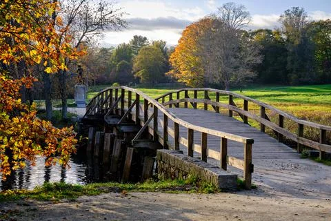 Old North Bridge in Fall Stock Photos
