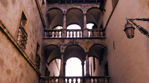 Old nostalgic building architecture. romantic Stock Footage 64538237