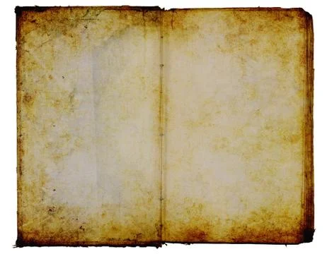 Old notebook with blank pages open Stock Illustration