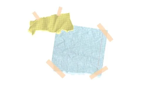 Old notebook square stroke rip, cut shapes for education collage, school Stock Illustration