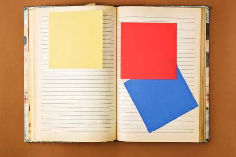 Old notebook with stained pages Stock Photos