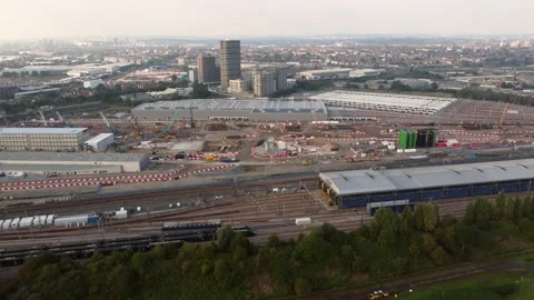 Old Oak Common, HS2 High Speed Two railway station construction site. Vídeo Stock 179058232