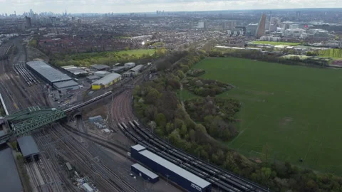 Old oak common, north pole depot, kensal green and grand union canal. Stock Footage 179731588