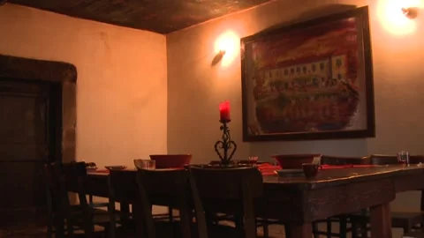 Old oak table Stock Footage 145543303